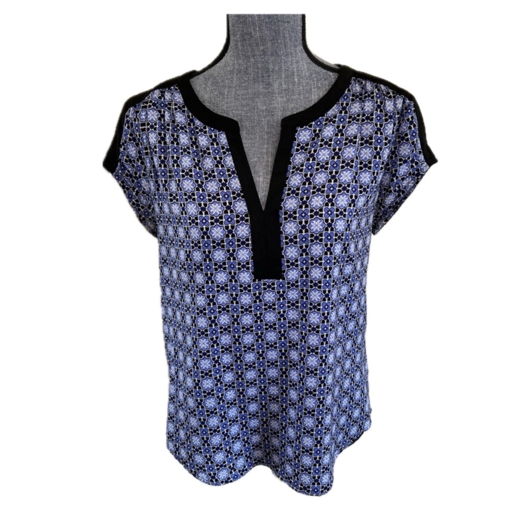 Daniel Rainn Mixed Media Short Sleeved Top